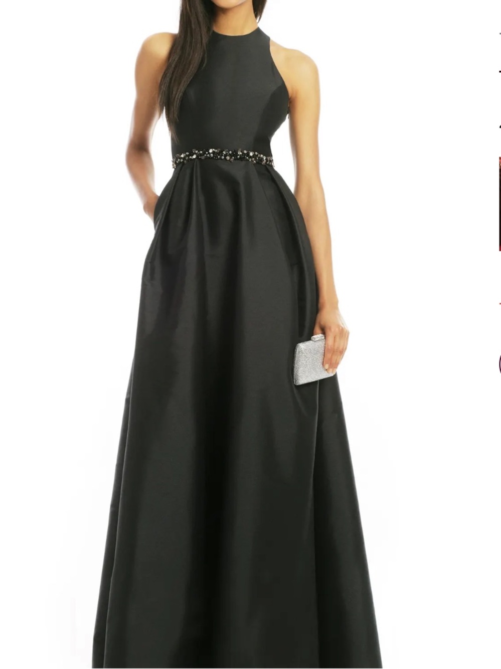ML Monique Lhuillier Jadore Black Sequined Gown Size 4